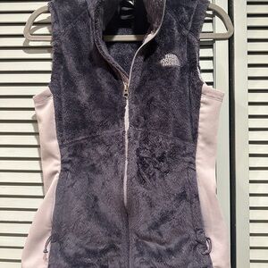 The North Face Charcoal Lavender Fleece Vest